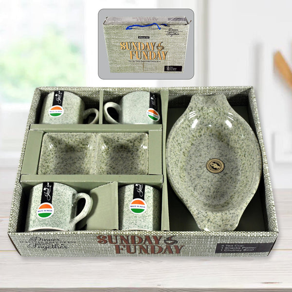 Sunday Funday 6-Piece Tea Set – Platter & Dual Bowl