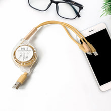 Retractable 3-in-1 Charger Cable for Phones & Android (1 Pc, Multi-USB)
