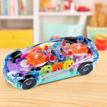 Automatic 360 Degree Rotating Transparent Gear Concept Car with Musical and 3D Flashing Lights Toy for Kids Boys & Girls (Multicolor / Battery Not Included)