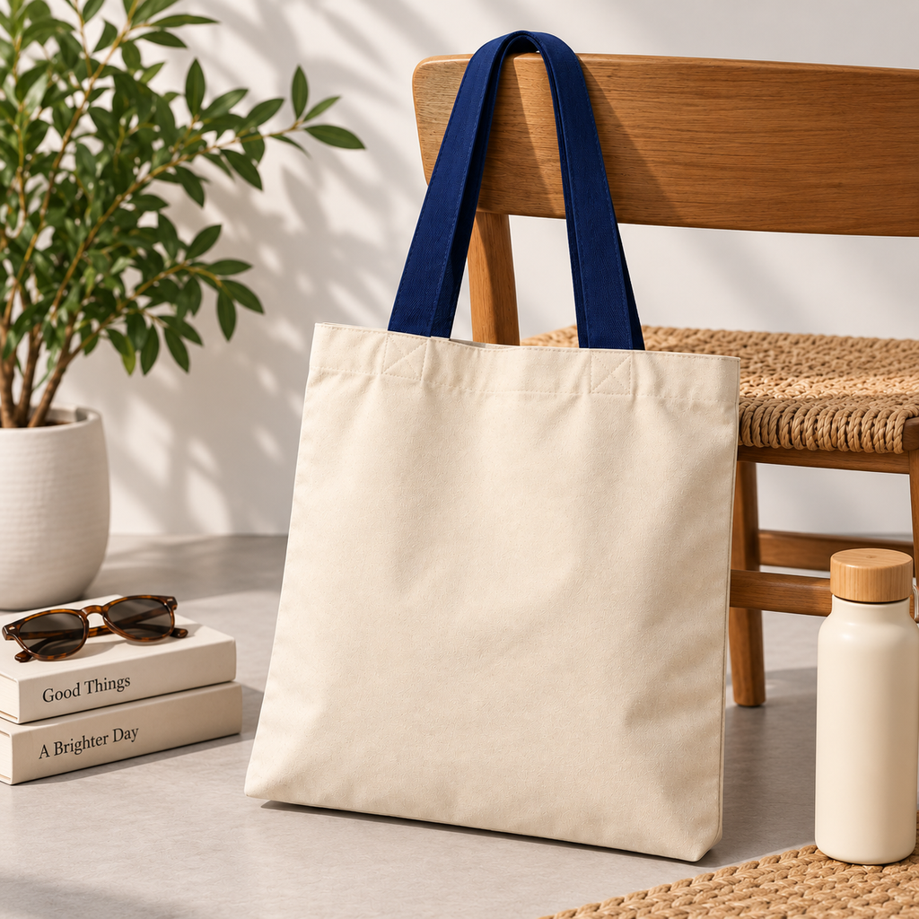 Classic Off-White Cotton Tote Bag