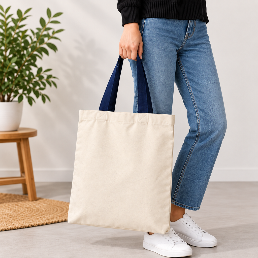 Classic Off-White Cotton Tote Bag