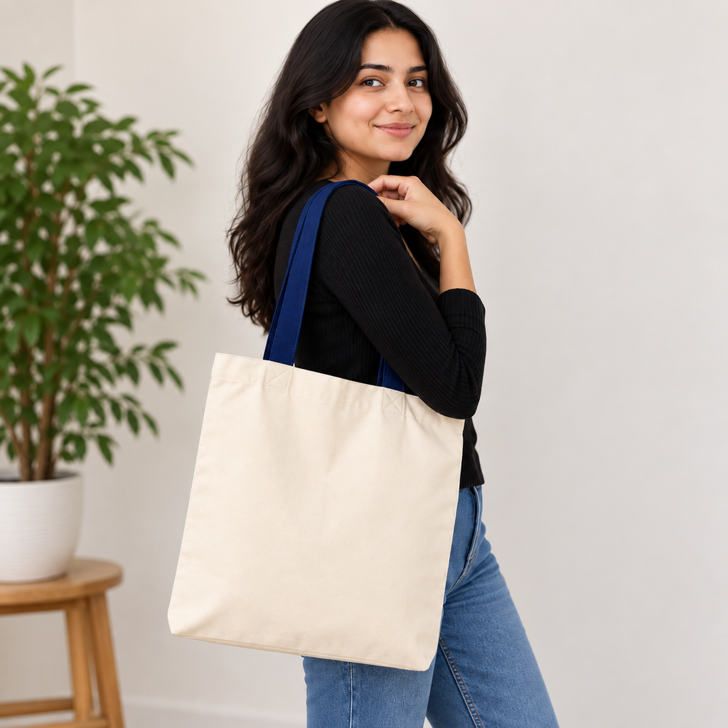 Classic Off-White Cotton Tote Bag