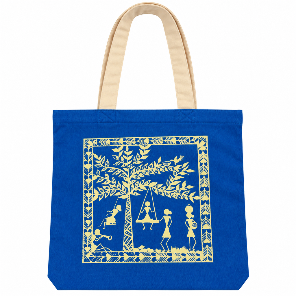 Warli Printed on Colourful Cotton