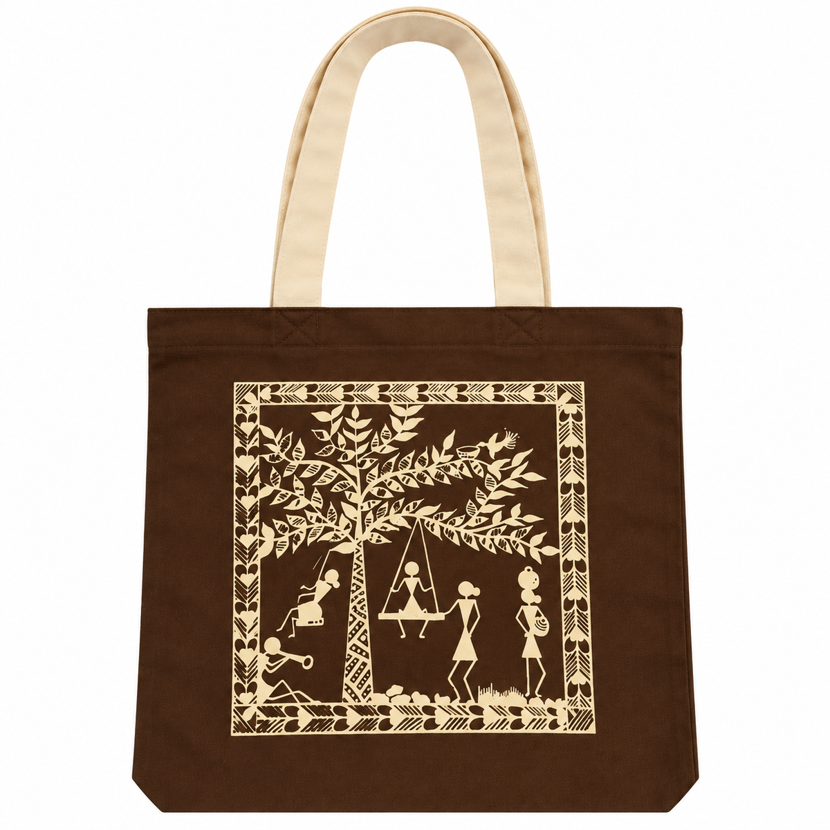 Warli Printed on Colourful Cotton