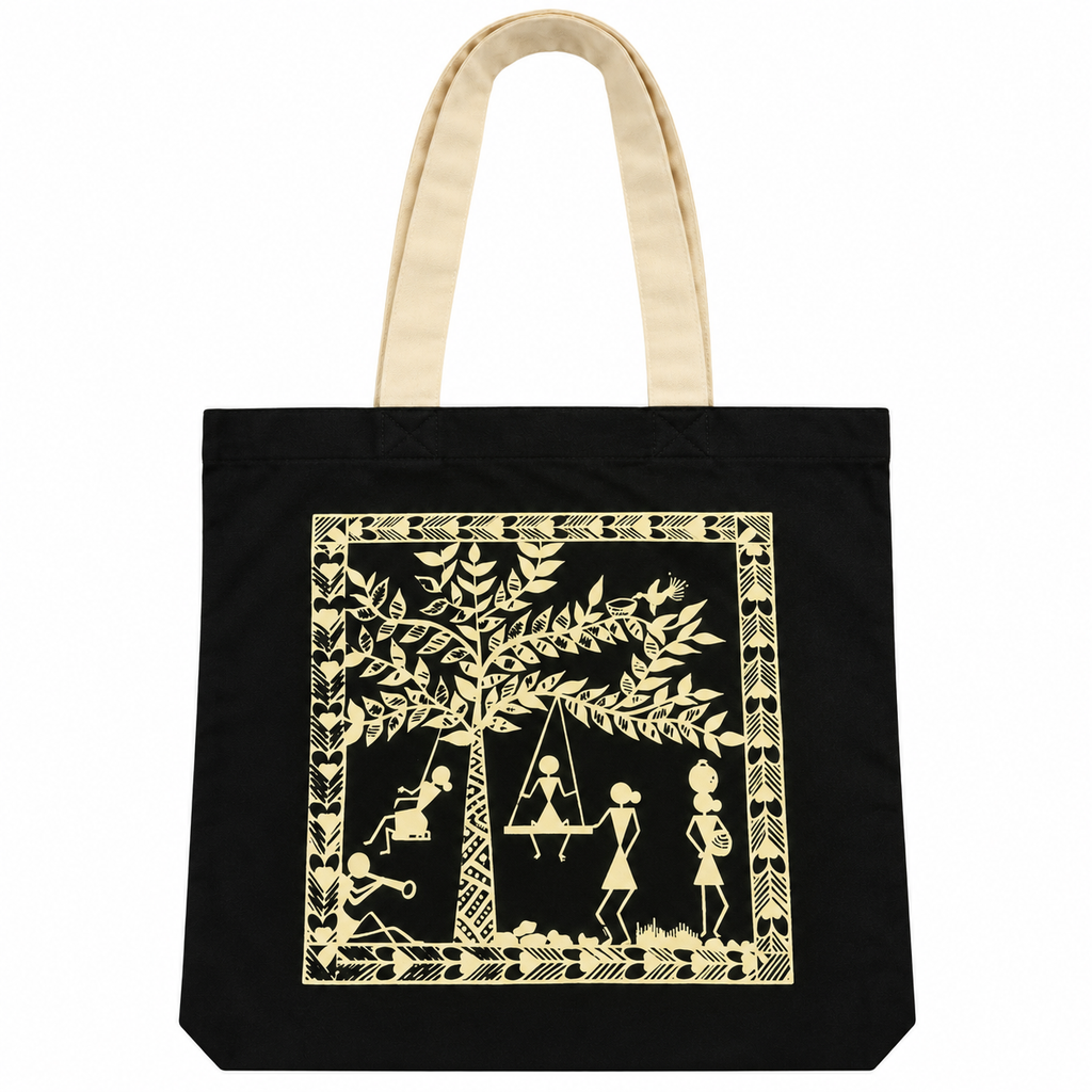 Warli Printed on Colourful Cotton
