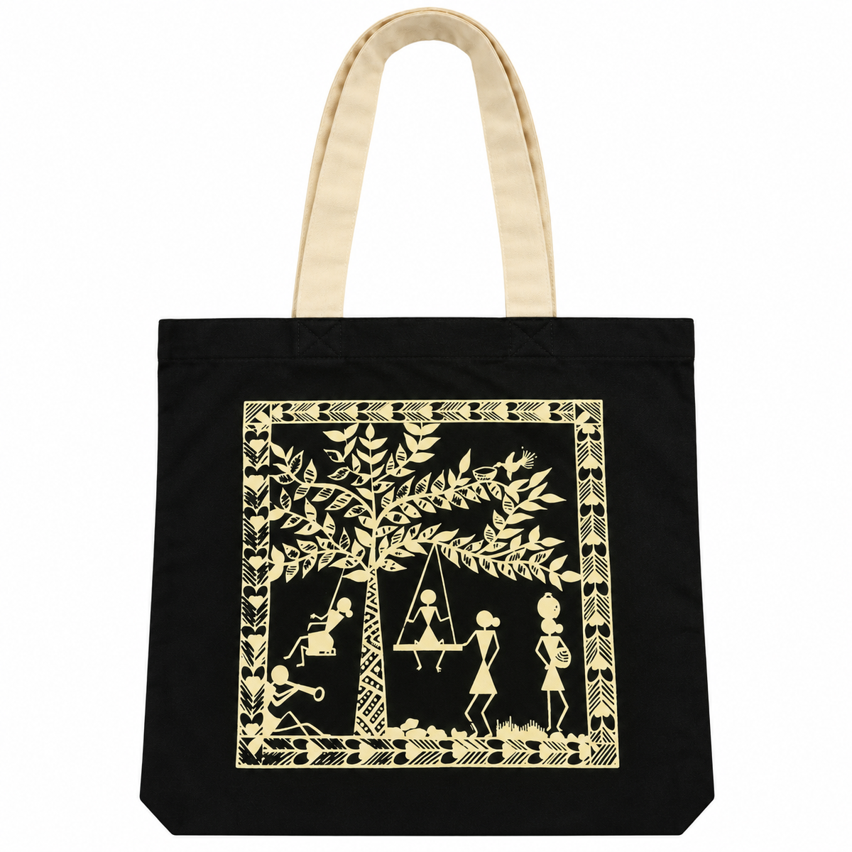 Warli Printed on Colourful Cotton