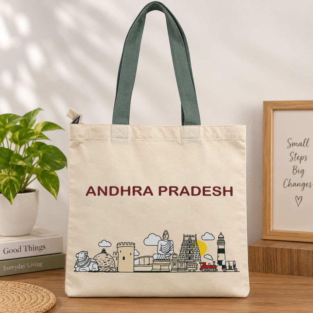 Custom Printed Off-White Cotton Tote Bag