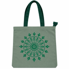 Colourful cotton printed with stylised motif