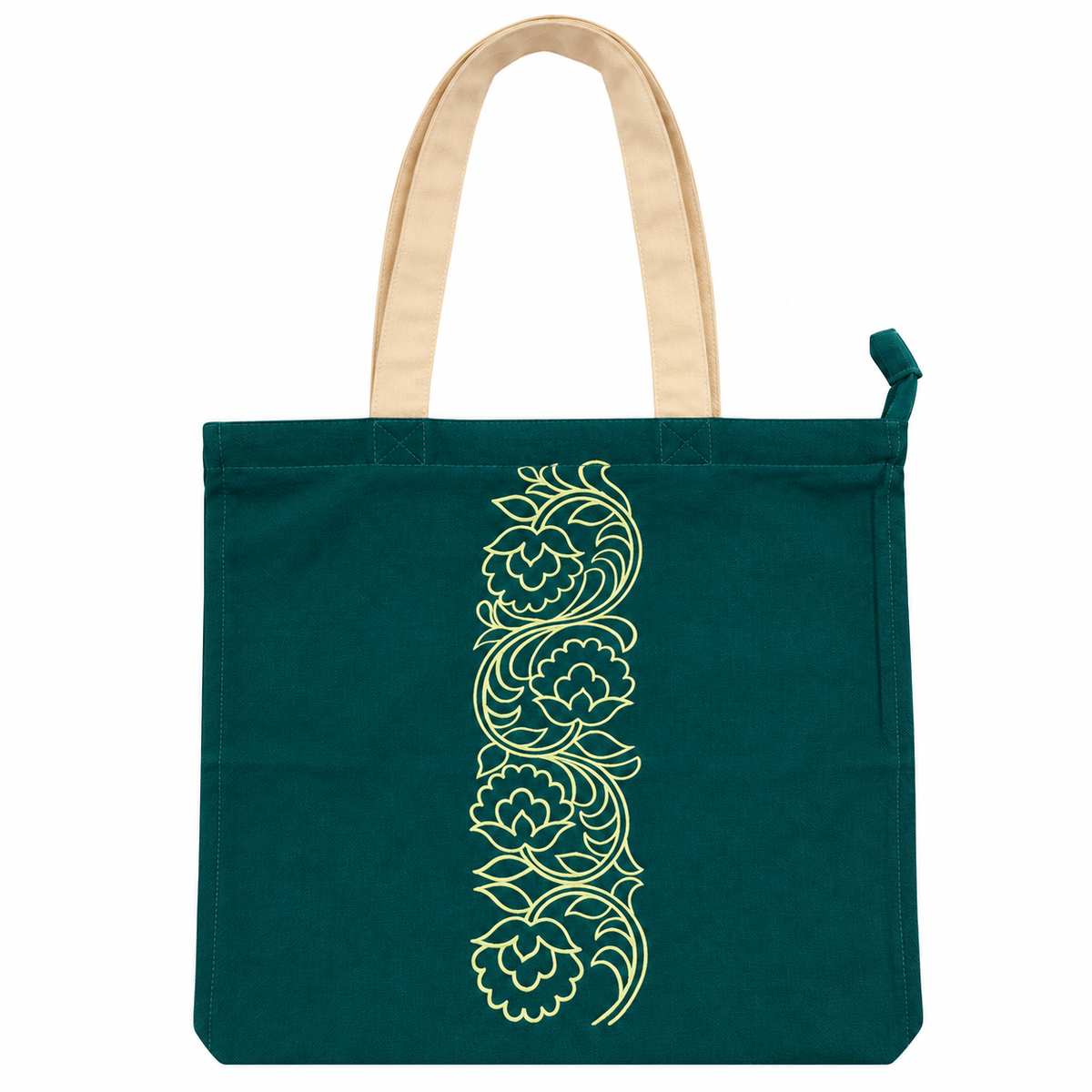 Colourful cotton printed with stylised motif