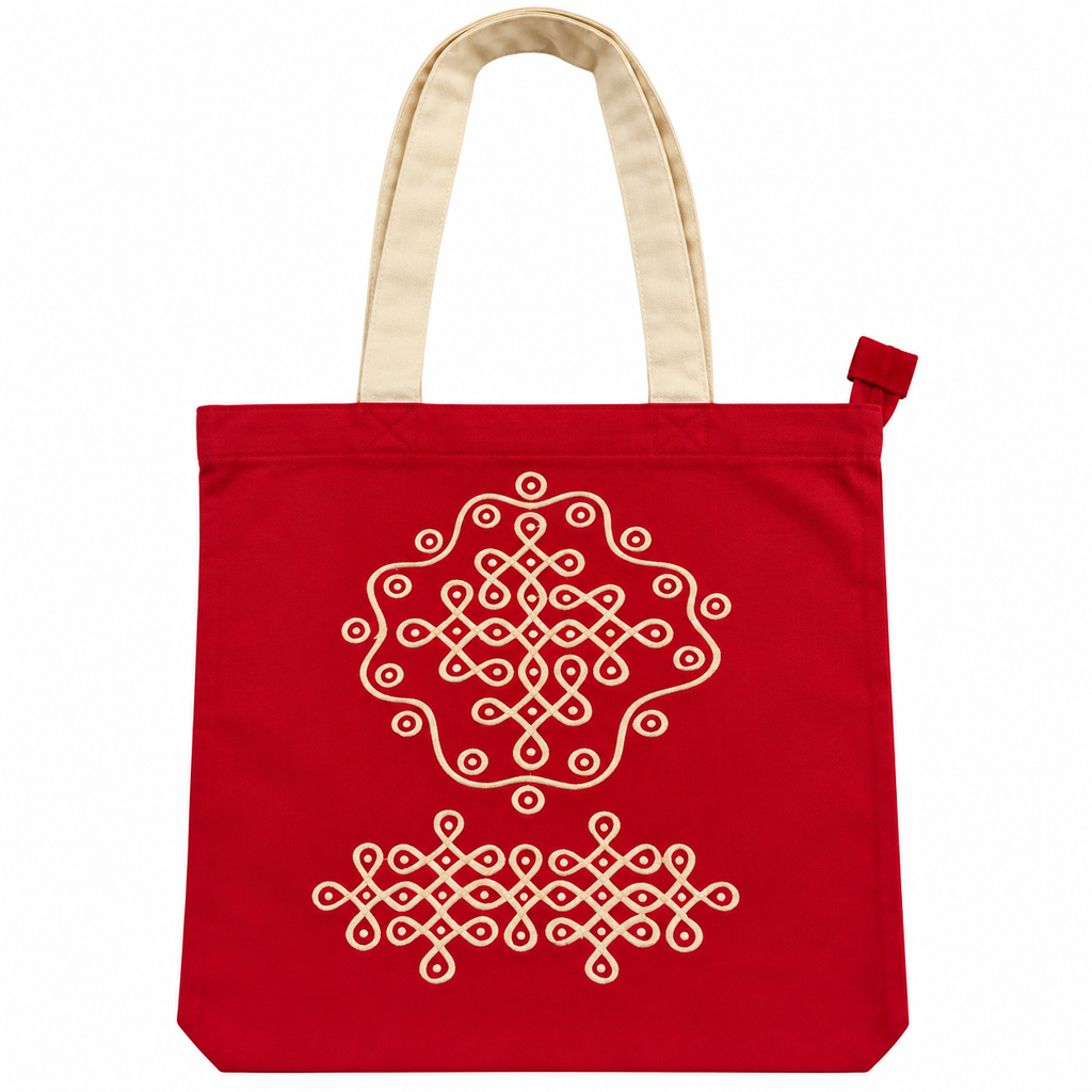 Colourful cotton printed with stylised motif