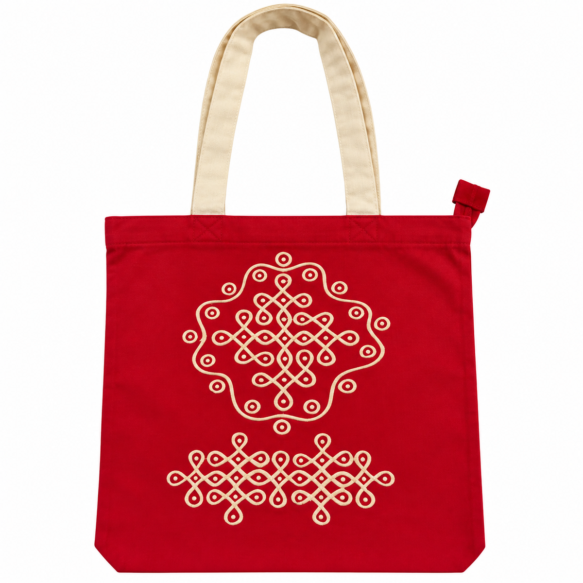 Colourful cotton printed with stylised motif