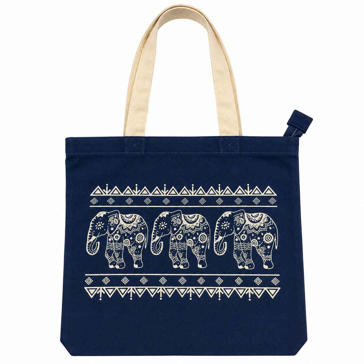 Colourful cotton printed with stylised motif