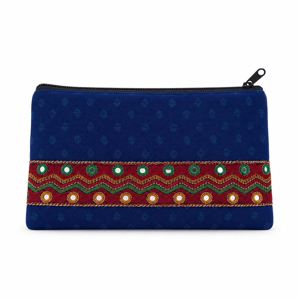 Colourful Cotton Printed Zipper pouches