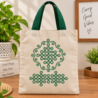 Assorted 4-Design Handmade Cotton Tote Bags – Traditional Printed & Handcrafted Shopping Bags