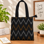 Assorted 5-Design Cotton Ikat & Printed Tote Bags – Reusable Handcrafted Fabric Shopping Bags
