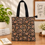 Assorted 5-Design Cotton Ikat & Printed Tote Bags – Reusable Handcrafted Fabric Shopping Bags