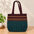 Assorted 2-Design Traditional Print Cotton Tote Bags – Zipper Closure