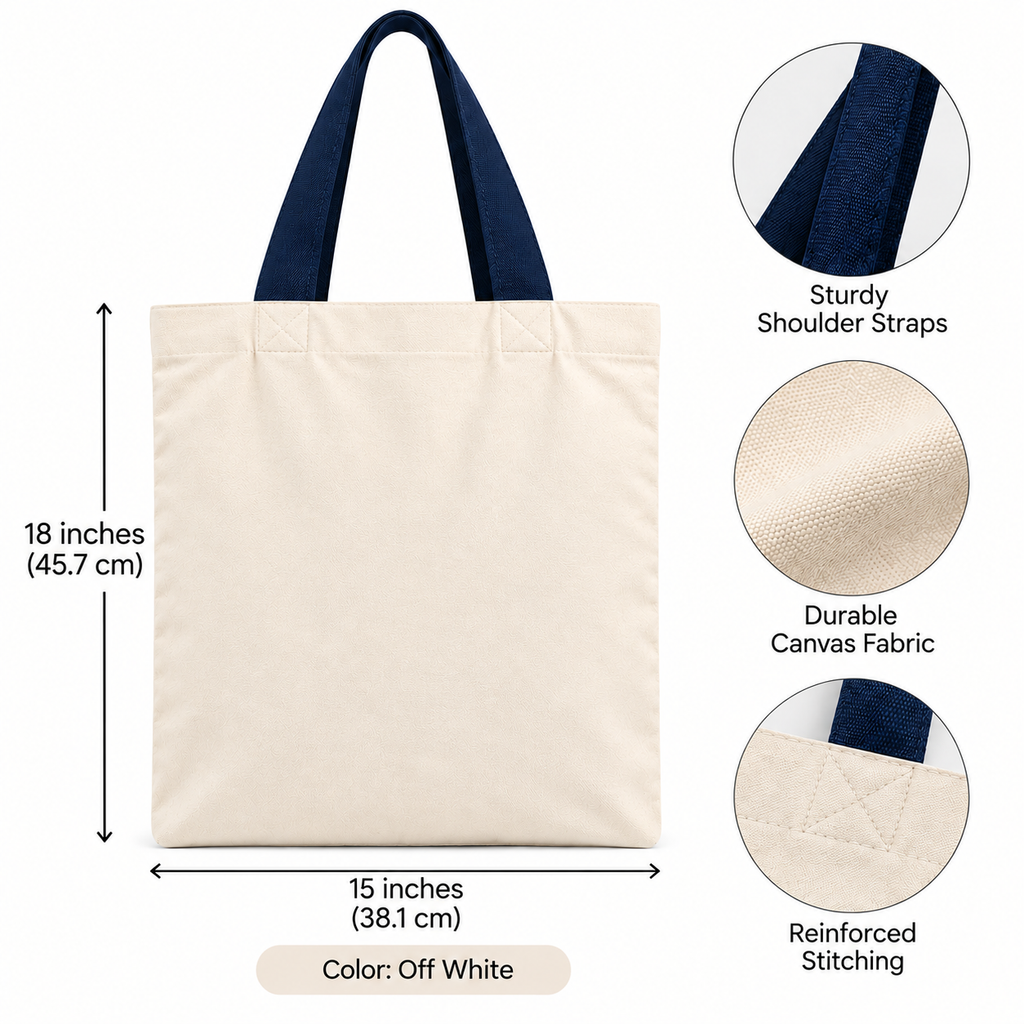 Classic Off-White Cotton Tote Bag