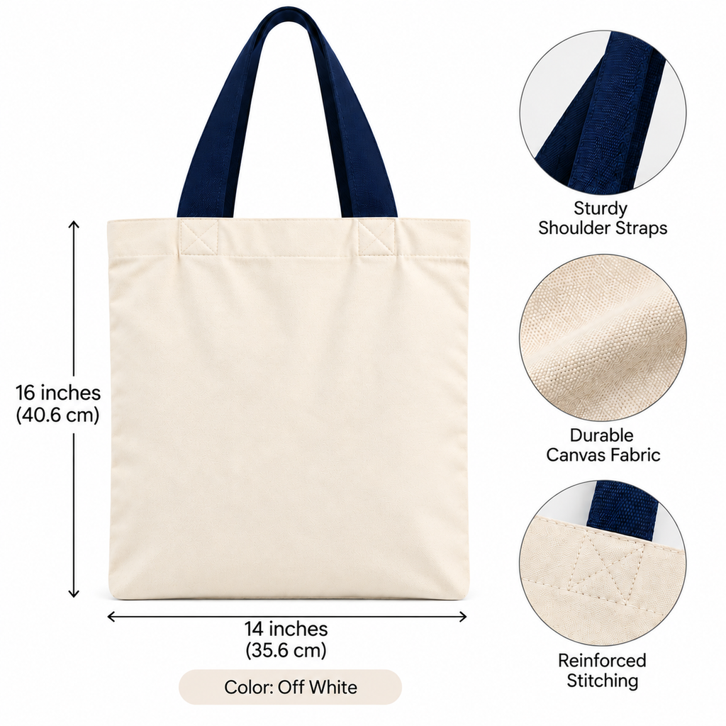 Classic Off-White Cotton Tote Bag