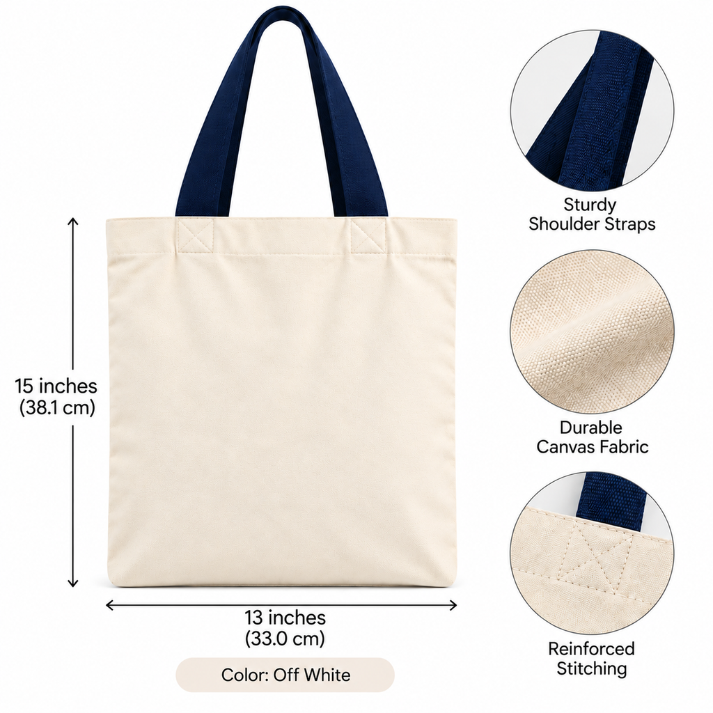 Classic Off-White Cotton Tote Bag