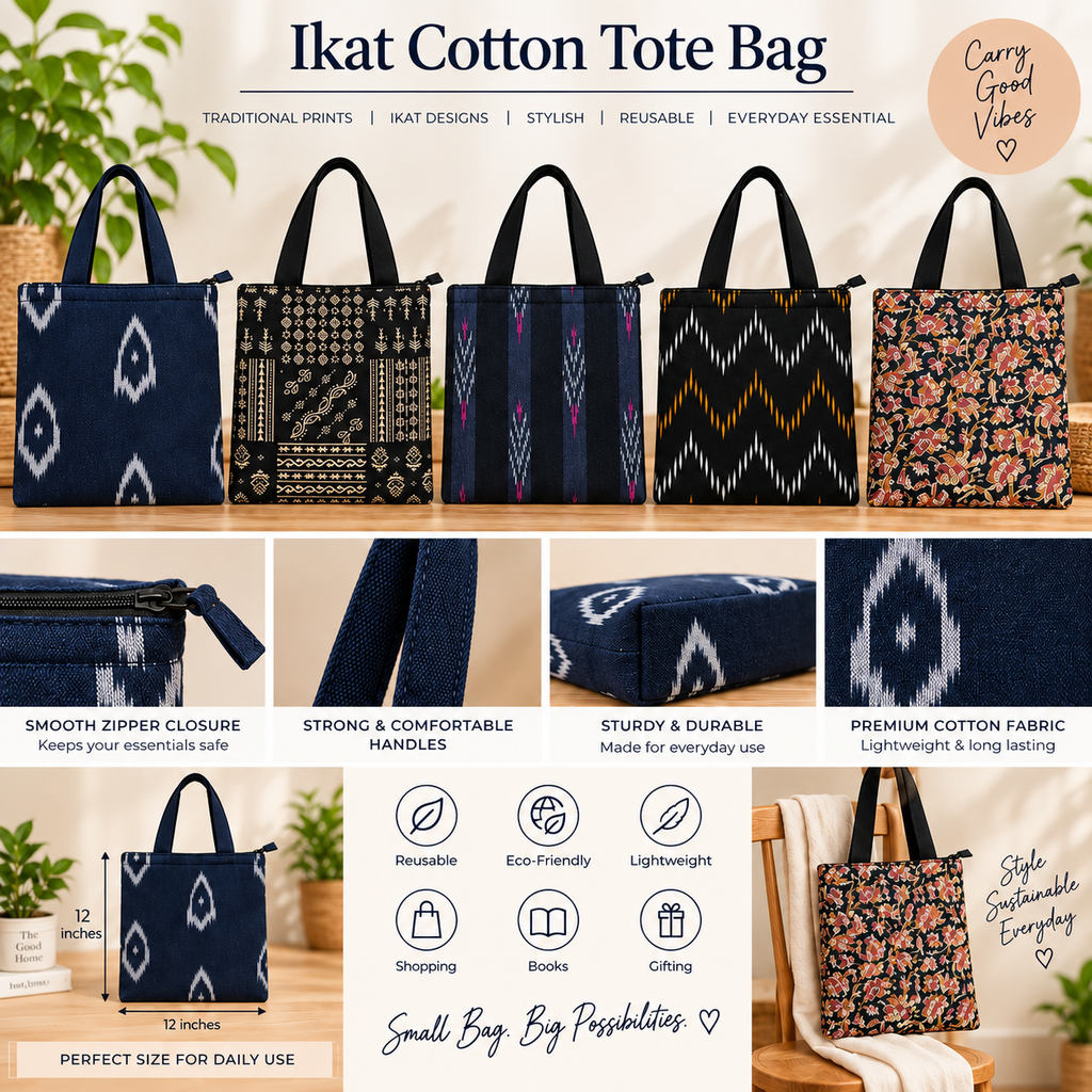 Ikat Cotton Tote Bag