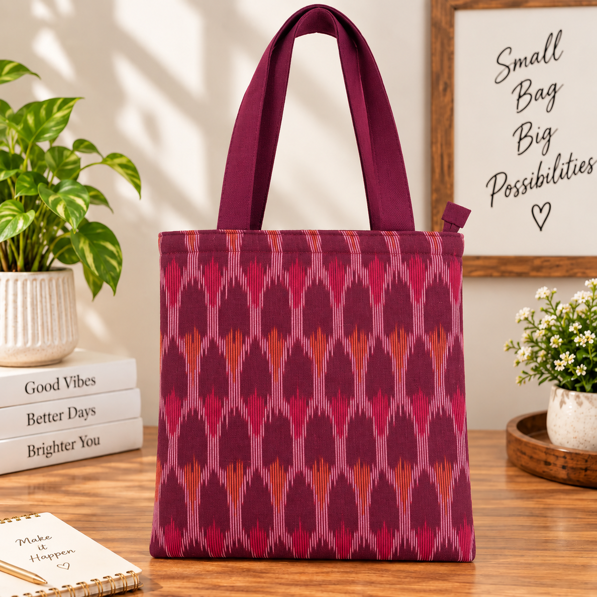 Ikat Cotton Tote Bag