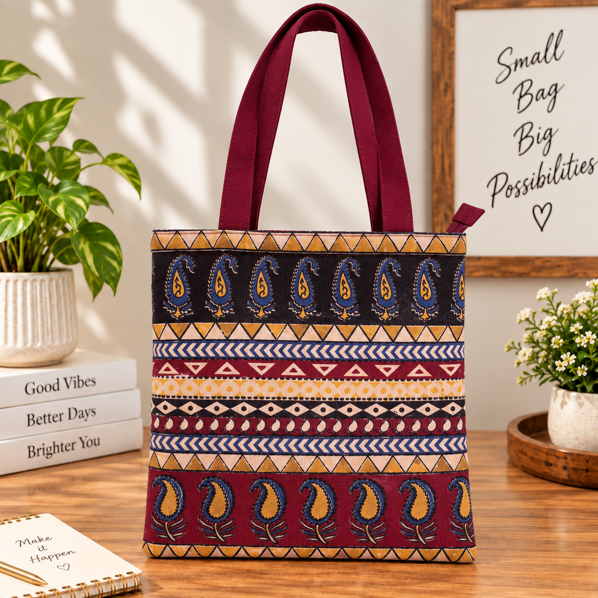 Ikat Cotton Tote Bag