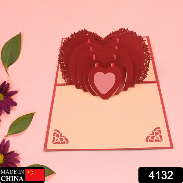 3D -Up Greeting Card (1 Pc): Birthday, Love, Christmas